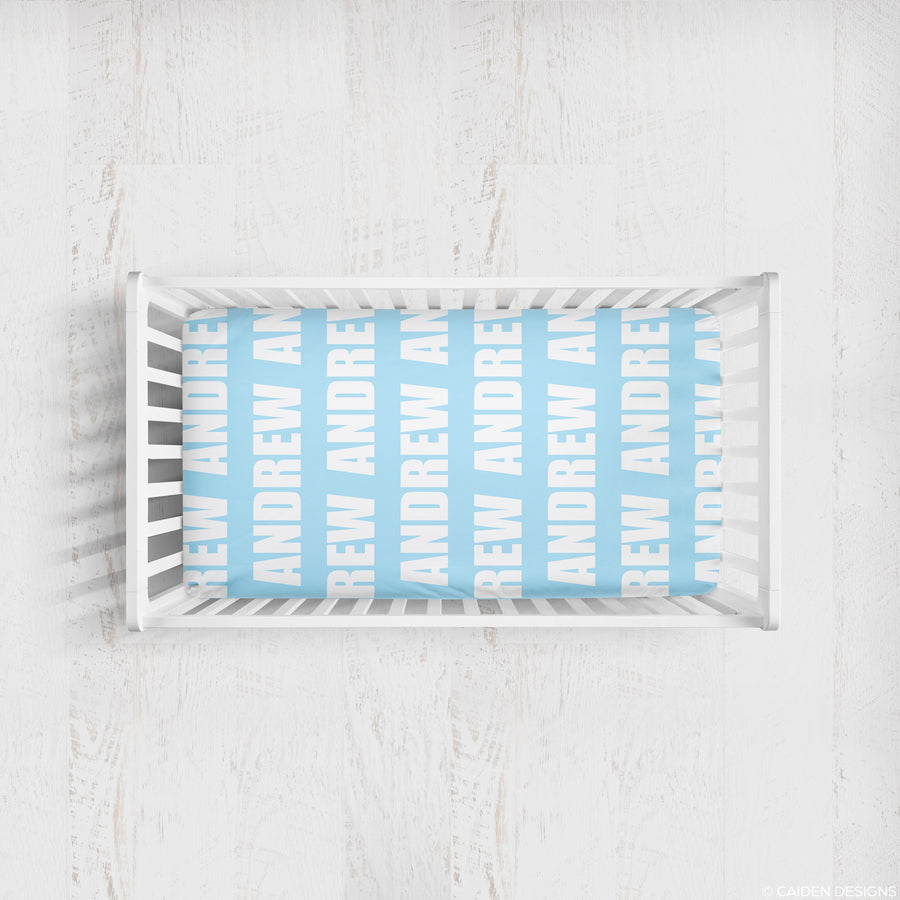 Bold Personalized Name Crib Sheet