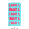 Large Repeat Name Premium Personalized Beach Towel