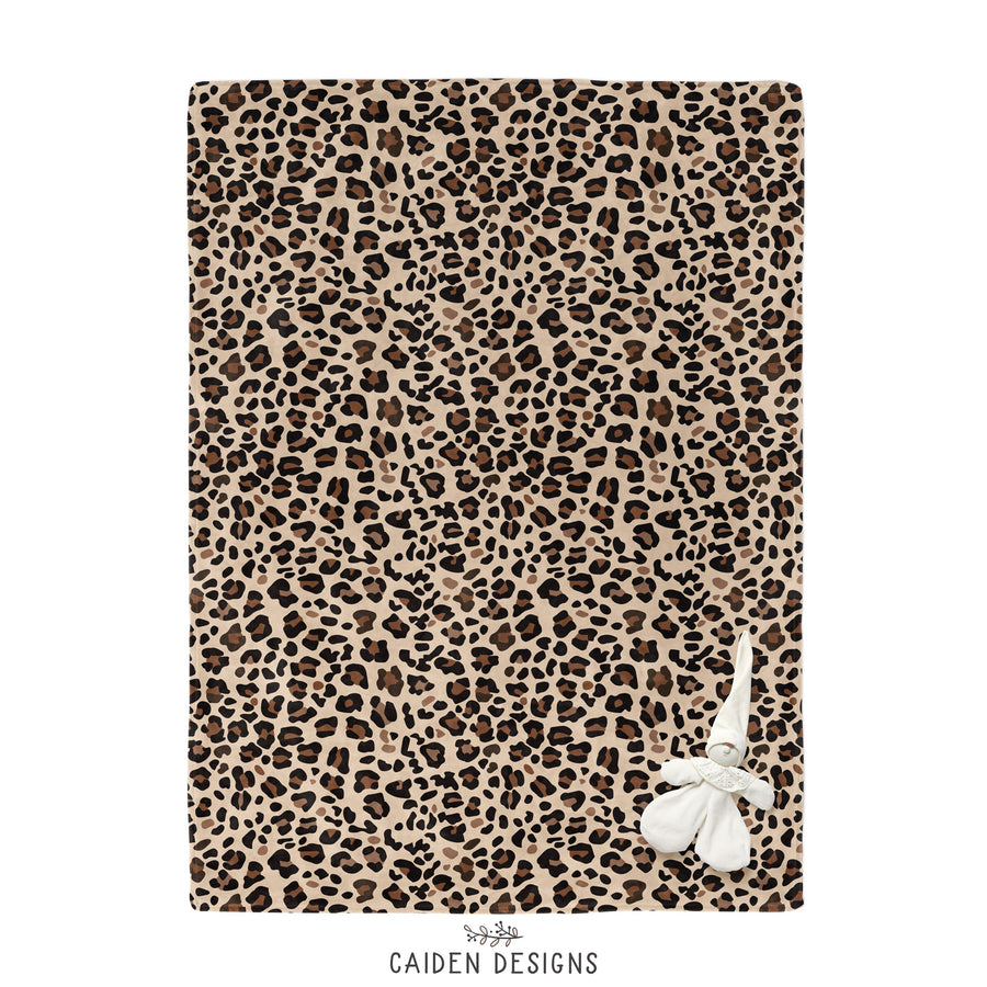 Brown Leopard Print Baby Blanket - SHIPS NEXT DAY