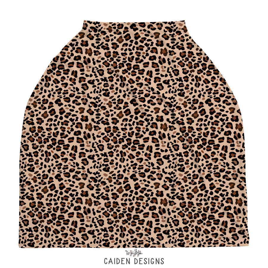 Brown Leopard Print Multi-Use Baby Car Seat Cover