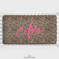 Brown Leopard Print Personalized Crib Sheet