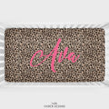 Brown Leopard Print Personalized Crib Sheet