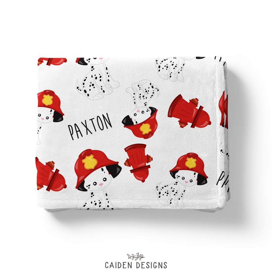 Dalmatian Firefighter Personalized Blanket
