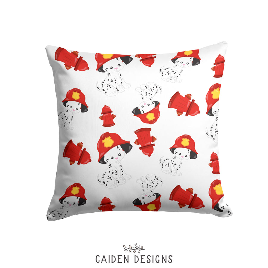 Dalmatian Firefighter Personalized Throw Pillow