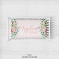 Peonies Personalized Name Crib Sheet