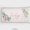 Elegant Peonies Personalized Crib Sheet