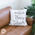Personalized Family Names Throw Pillow