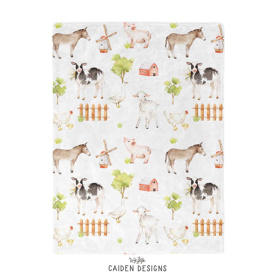 Farm Animals Personalized Baby Blanket