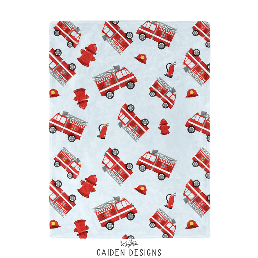 Firetrucks Personalized Blanket