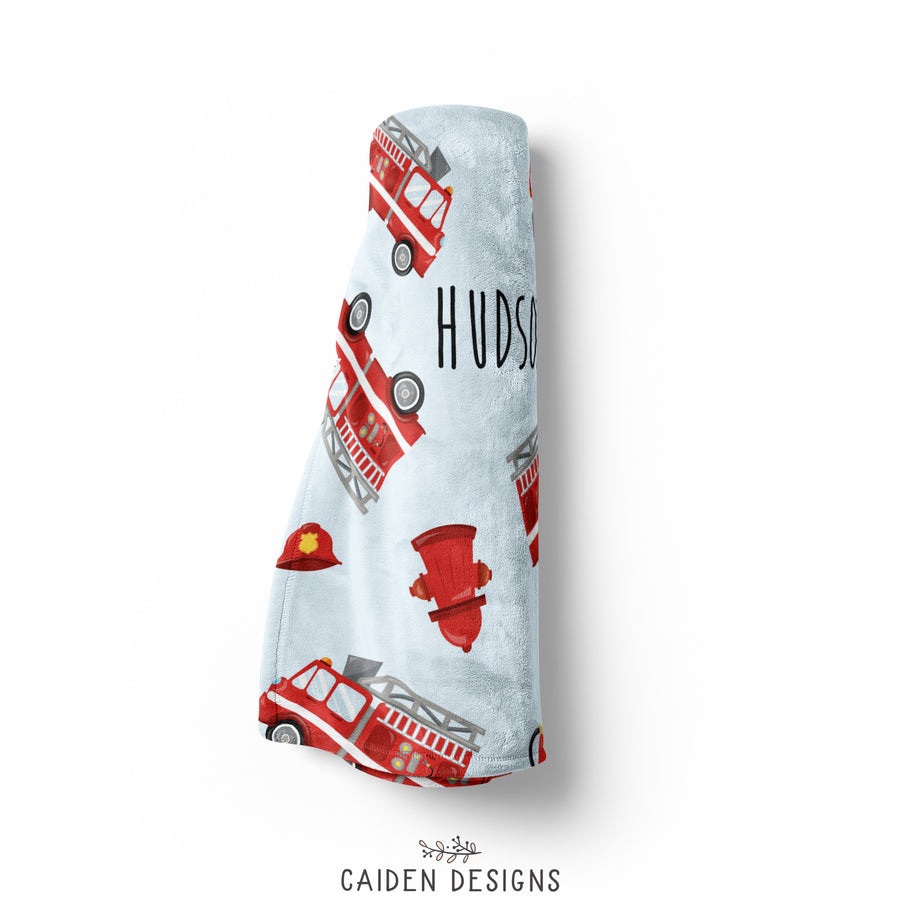 Firetrucks Personalized Blanket