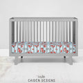 Red Fire Trucks Personalized Crib Sheet