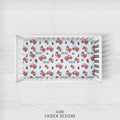 Red Fire Trucks Personalized Crib Sheet