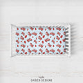 Red Fire Trucks Personalized Crib Sheet