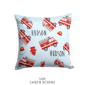 Fire Trucks Personalized Throw Pillow