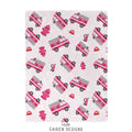 Pink Fire Truck Personalized Blanket