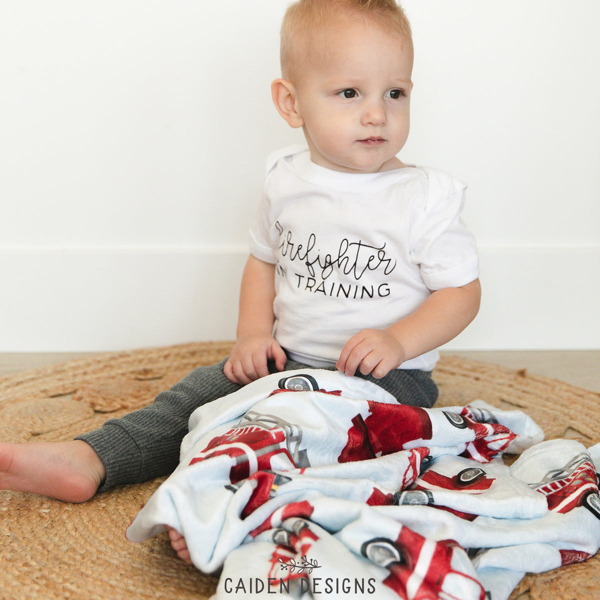 Firetrucks Personalized Blanket