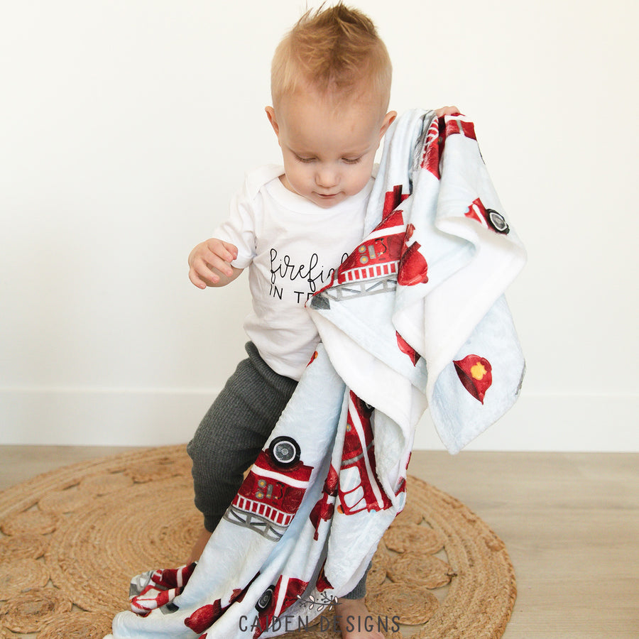Firetrucks Personalized Blanket