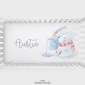 Fishing Polar Bear Personalized Crib Sheet