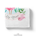 Flamingo Personalized Baby Girl Blanket