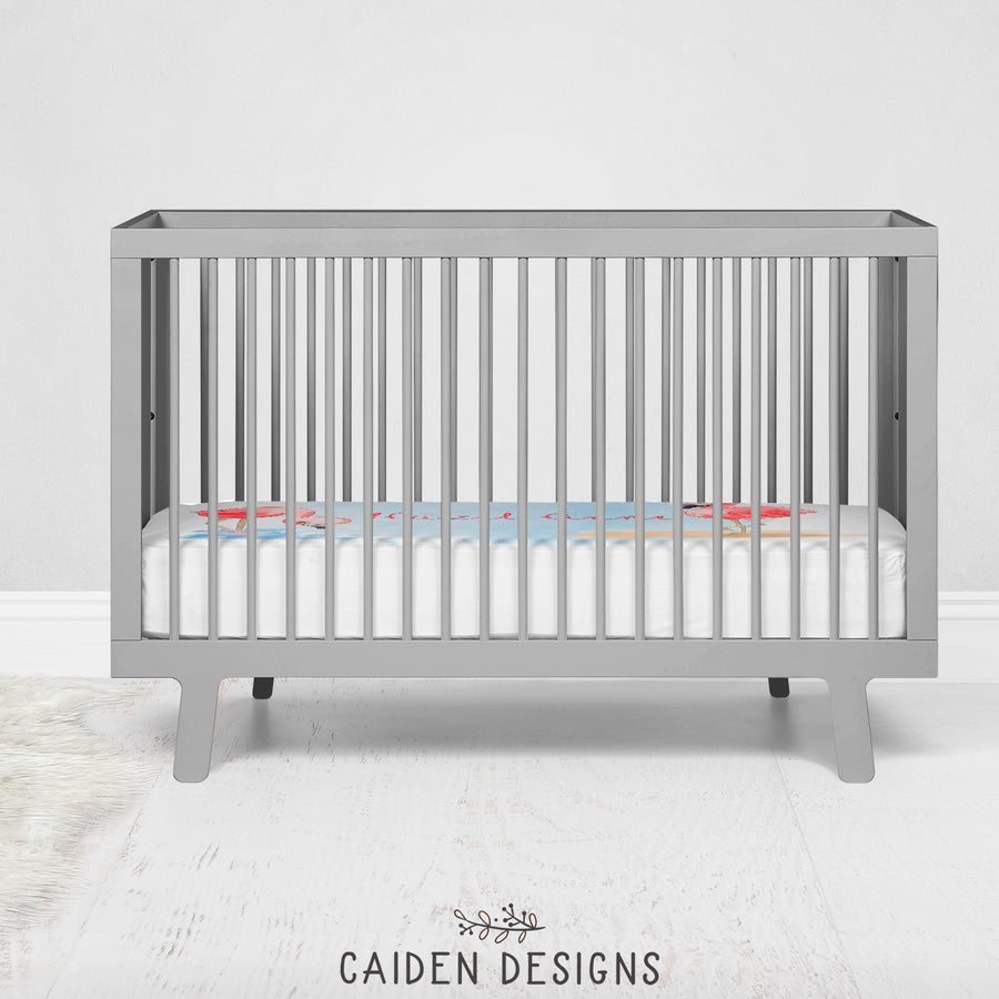 Flamingos Personalized Name Crib Sheet