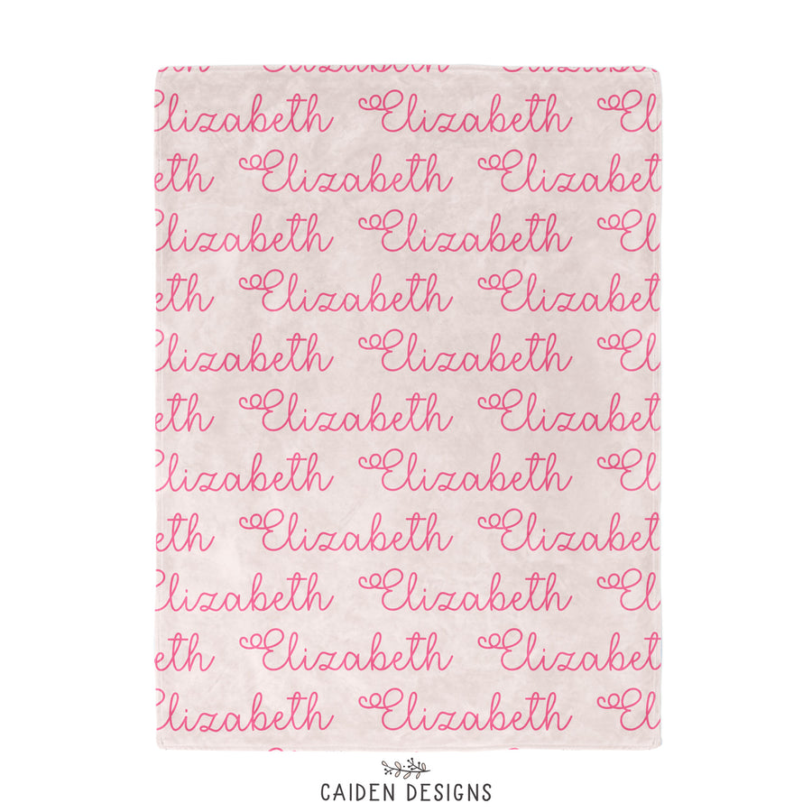 Floral Personalized Name Blanket