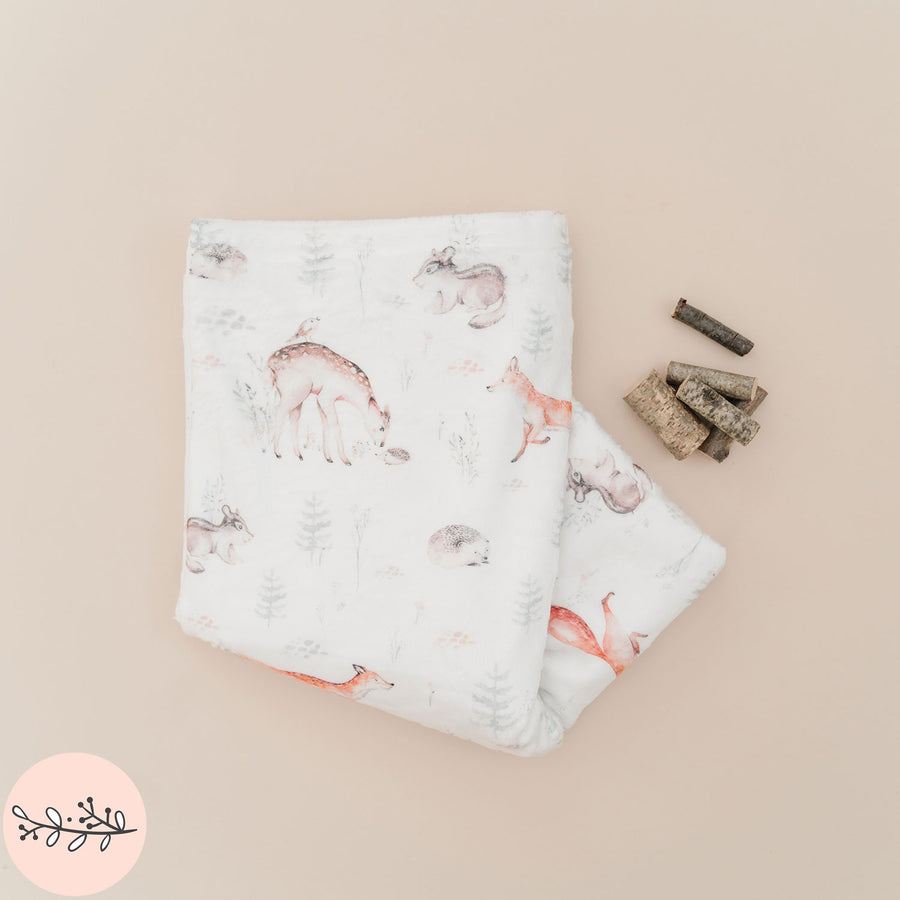 Woodland Animals Personalized Blanket
