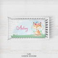 Fox Baby Girl Personalized Crib Sheet
