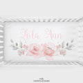 Gentle Watercolor Flowers Personalized Crib Sheet