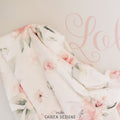 Gentle Watercolor Flowers Personalized Baby Blanket