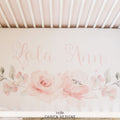 Gentle Watercolor Flowers Personalized Crib Sheet