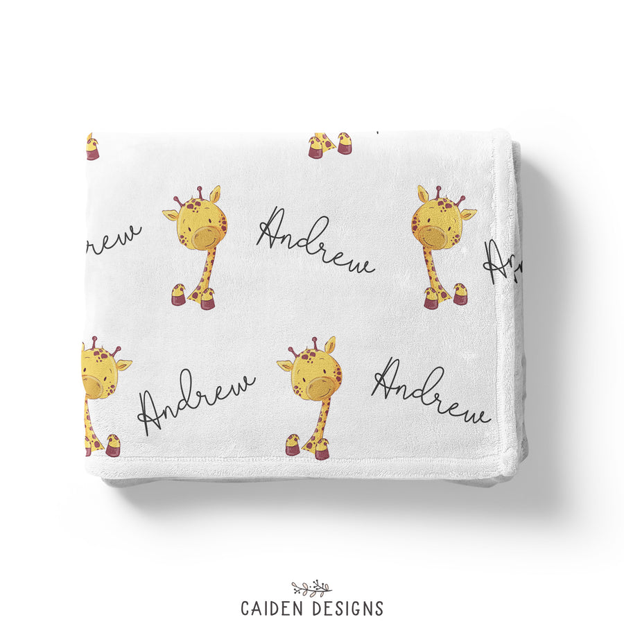 Personalized Giraffe Blanket