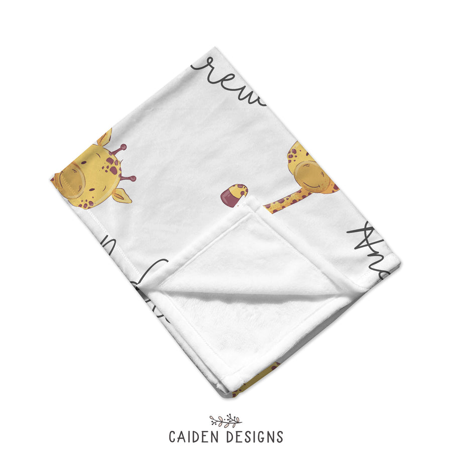 Personalized Giraffe Blanket