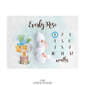 Giraffe Personalized Baby Milestone Blanket