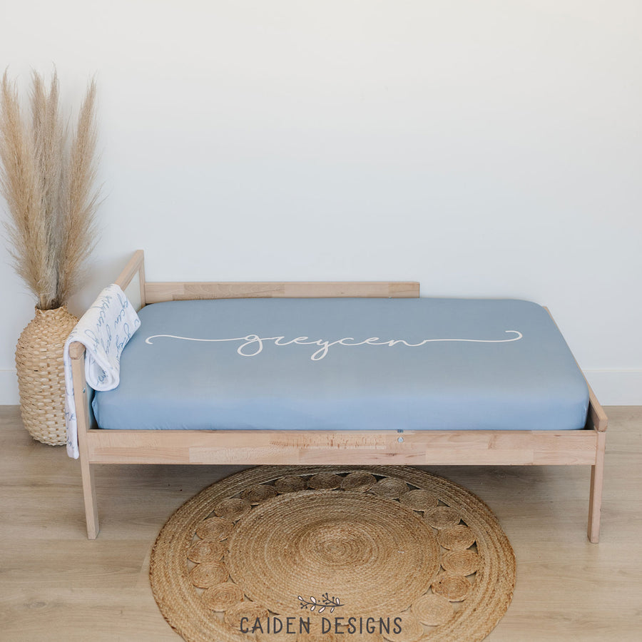 Handwritten Large Name Personalized Crib Sheet