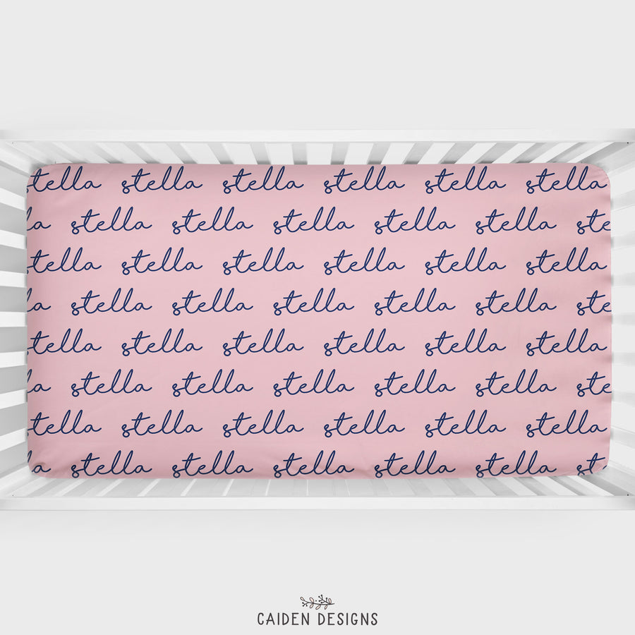Handwritten Personalized Name Crib Sheet