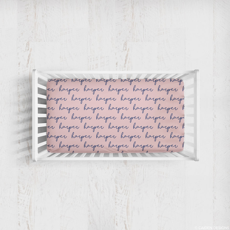 Handwritten Personalized Name Crib Sheet