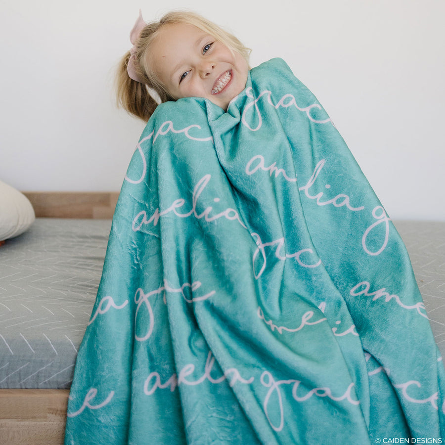 Handwritten Name Personalized Blanket