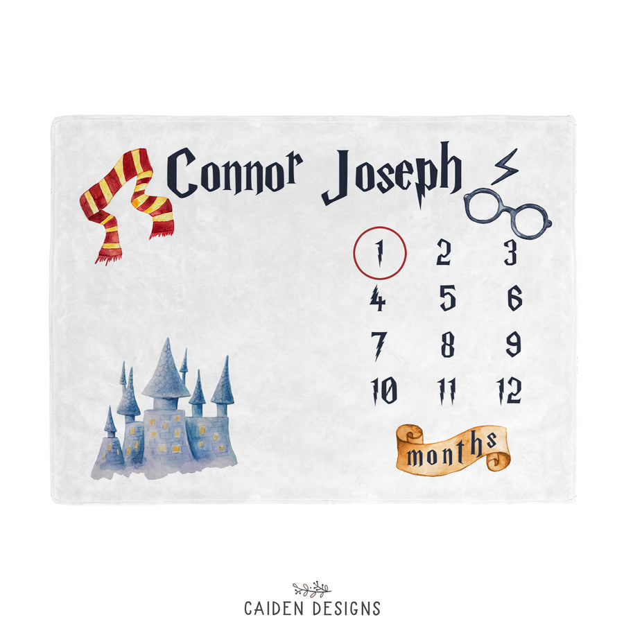 Wizard Personalized Baby Milestone Blanket