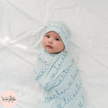Heart Personalized Name Baby Swaddle Blanket