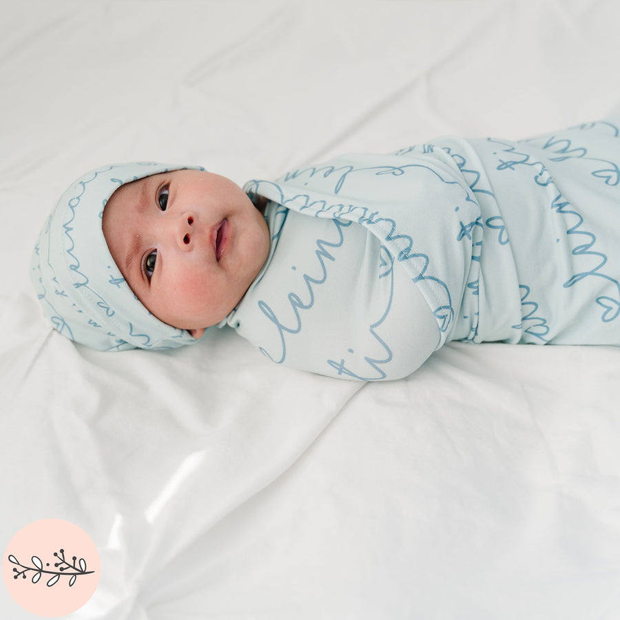 Heart Personalized Name Baby Swaddle Blanket