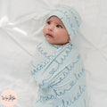 Heart Personalized Name Baby Swaddle Blanket