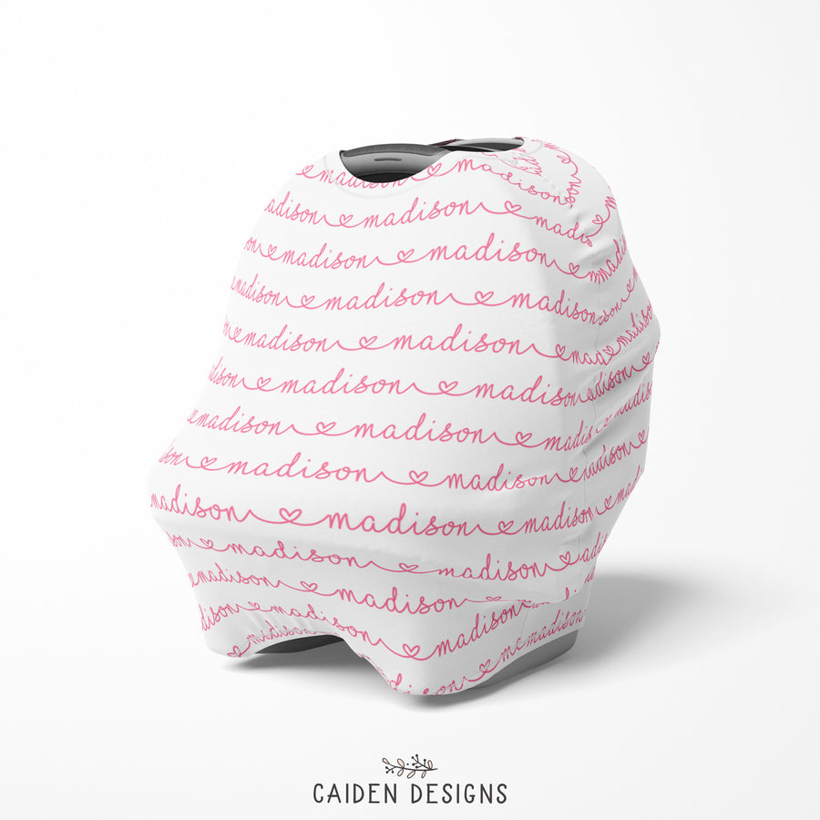 Heart Name Multi-Use Baby Car Seat Cover