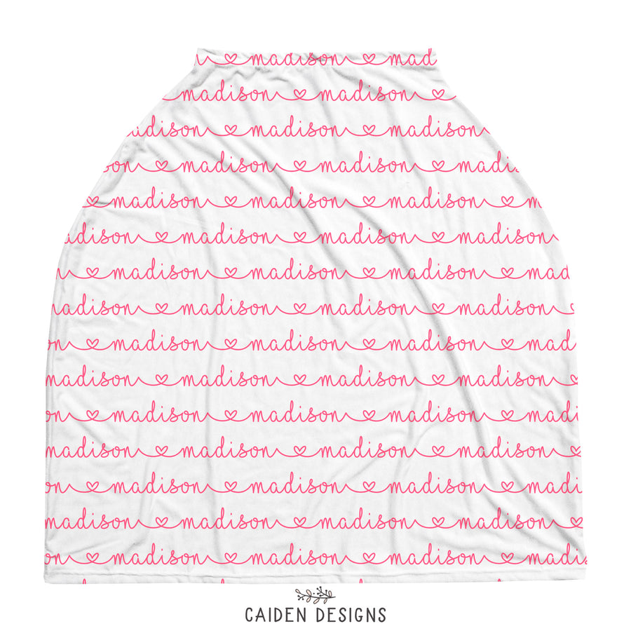 Heart Name Multi-Use Baby Car Seat Cover