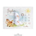 Horse Personalized Baby Milestone Blanket
