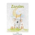 Swinging Koala Personalized Baby Blanket