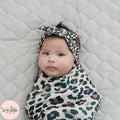 Brown Leopard Print Baby Swaddle Blanket