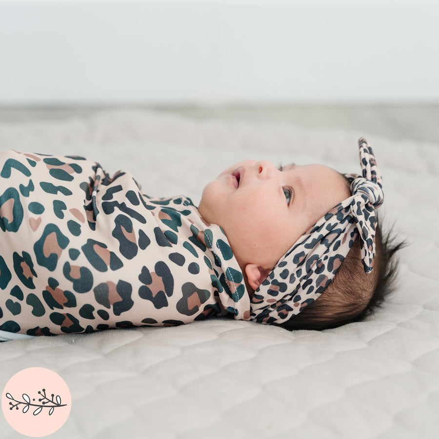 Brown Leopard Print Baby Swaddle Blanket