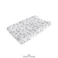 Monochrome Watercolor Bunny Personalized Changing Pad Cover