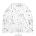 Monochrome Watercolor Woodland Baby Car Seat Cover