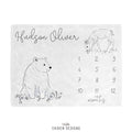 Watercolor Woodland Personalized Baby Milestone Blanket